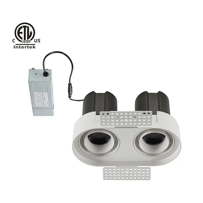 Daytonled Twins B Oval kare çerçevesiz serisi ETL kuzey amerika mimari parlama önleyici çift ışıkları led downlight 10w