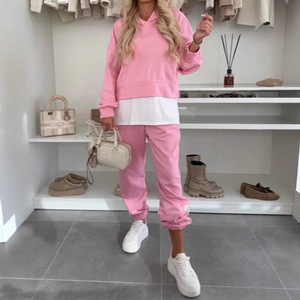 Nuevo Conjunto Deportivo Informal con Capucha de Color Sólido para <span class=keywords><strong>Mujer</strong></span> - Product Image 2