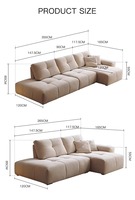 Breites, weiches L-förmiges Sofa mit verstellbarer Rückenlehne, modernes, neuestes Design, luxuriöses Ecksofa aus Stoff für Zuhause