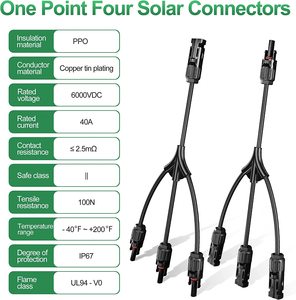 Connecteur de câble solaire de type Y 3 en 1 40A IP67 étanche, connecteurs FFFM+<span class=keywords><strong>MMMF</strong></span> 3 à 1, outil de connexion, connecteurs 3 broches pour panneaux solaires - Product Image 4