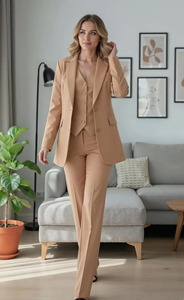 Conjunto de Traje de Tres Piezas para Mujer, Blazer, Chaleco y Pantalón, para Bodas, Fiestas y Eventos Formales - Product Image 5