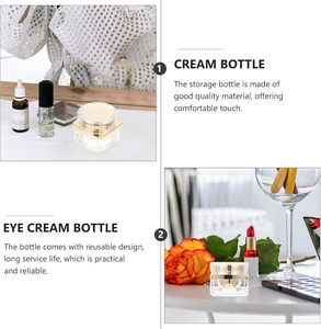 Luxury Double Wall Cosmetic Skin Care Jar with Gold Lid 50 ml Acrylic Square Cream Jars - Product Image 6