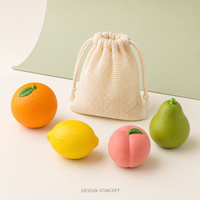 Balle anti-stress en mousse personnalisée en forme de fruits (orange, citron, pêche, poire) – Cadeau promotionnel de bureau