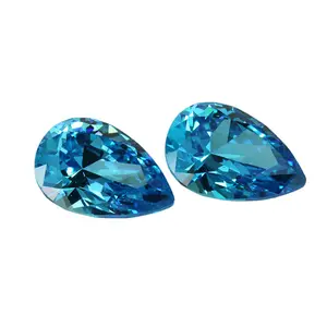 Cheap Price High Quality Pear Cut Aquamarine Blue Cubic Zirconia Stones In China Wholesale Price For Jewelry Making
