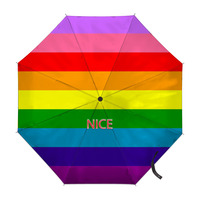 Parapluie pliable personnalisé avec drapeau polysexuel arc-en-ciel, idéal pour les spectacles en plein air et les excursions de loisirs en ville