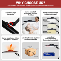 Lampe LED de bureau pliable, lumière d'appoint en forme de requin, bande lumineuse longue à clipser, lumière de beauté pour les cils, tatouage, protection des yeux, électronique grand public