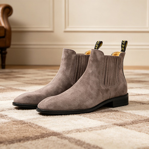 Bottes Chelsea classiques de luxe rétro pour hommes, tailles plus grandes 45 46, cuir véritable, style britannique, pour l'hiver, l'été et l'automne - Product Image 1