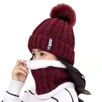 겨울 새로운 벨벳 두꺼운 귀 보호 뜨개질 따뜻한 모자 양모 스카프 도매 순수한 색상 두 조각 니트 모자 세트