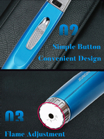 Briquet JOBON en métal pour cuisine, barbecue, cigarettes et cigares, personnalisable, au gaz butane rechargeable, flamme réglable, logo sur mesure, vente en gros, pour extérieur