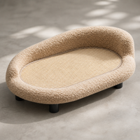 Griffoir pour chat en sisal, canapé-lit, coussin en peluche Teddy, griffoir pour meubles, planche à griffer pour chats 61x41x25cm