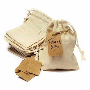 ถุงของขวัญผ้าฝ้ายมัสลินลินินแบบใช้ซ้ำได้สำหรับงานเลี้ยงคริสต์มาส ของตกแต่งบ้าน เครื่องประดับขายส่ง ขนาดเล็กจิ๋ว - Product Image 1