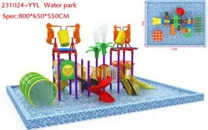 Summer Amusement Park Equipment Galvanized Fiberglass Water Park Slide For Home School Water Games Constructed With Steel Metal
