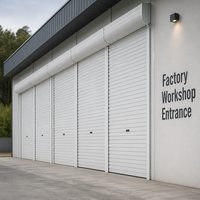 Système de volet roulant industriel robuste - Porte commerciale en aluminium résistant aux intempéries, cadre de sécurité ignifuge 3h, 65dBA