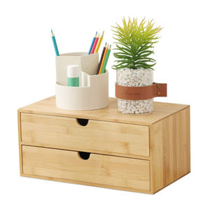 Tiroirs de bureau multifonctionnels à double étage en bambou pour le salon et la cuisine <span class=keywords><strong>Organisateur</strong></span> magnétique de rangement pour cartes de <span class=keywords><strong>bijoux</strong></span> cosmétiques divers - Product Image 5