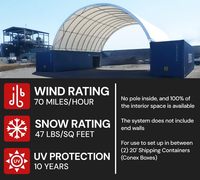 Abri dôme en métal pour conteneur maritime 33x20 pieds, résistant au vent et à la neige, avec toit en PVC 21oz pour stockage extérieur et garage automobile