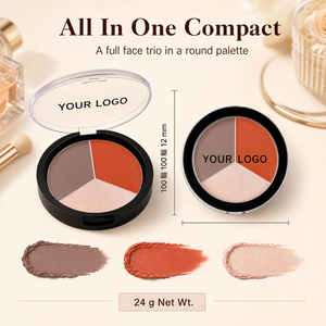 Palette de maquillage quotidienne bio OEM ODM : illuminateur, contour, blush pigmenté et repulpeur de lèvres - Product Image 2