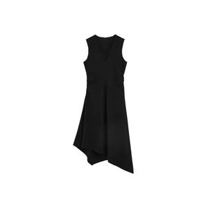 Vestido <span class=keywords><strong>de</strong></span> <span class=keywords><strong>mujer</strong></span> estilo <span class=keywords><strong>COS</strong></span>, nuevo, <span class=keywords><strong>de</strong></span> verano, ajustado, con cuello en V, plisado, fruncido, asimétrico, línea A, elegante, para ir al trabajo, Little Black - Product Image 5