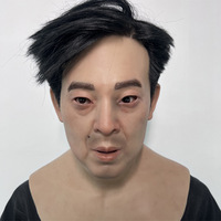 Masque en silicone réaliste pour homme, taille réelle, pour fête costumée, masque de fête pour homme asiatique, vente en gros
