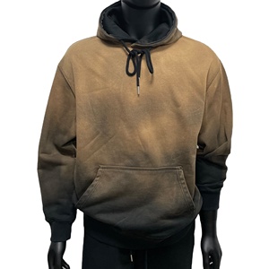 Manufacturers Custom Cropped <b>Pullover</b> <b>Men</b> Oversized Heavyweight Fleece Eco-Friendly Autumn Embroidered Vintage Acid Wash Hoodie - Product Image 5