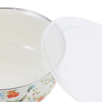 Lot de 5 bols à glace classiques vintage en métal émaillé avec couvercles en PP, récipients pour aliments pour bébés et soupes, emballés en carton pour les fêtes