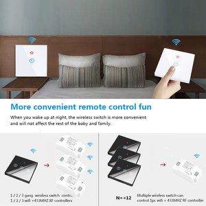 Tuya Smart Life APP <span class=keywords><strong>WiFi</strong></span> TOUCH Switch Light RF 433Mhz Wall modulo Timer relè fai da te Google Home Amazon Alexa 110V 220V 10A - Product Image 6