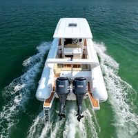 33ft Ağır Hizmet Tipi 990 Fiberglas Kademeli V Gövdeli Kabinli Şişme RIB Bot, Devlet Devriyesi Deniz Araştırması Açık Deniz Rekreasyonu için