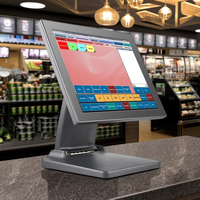 Terminal Punto de Venta Canteen S600 de 15 Pulgadas, Caja Registradora con Logotipo Personalizado, Marco en Ángulo Recto, Pantalla Táctil, Sistema POS Todo en Uno
