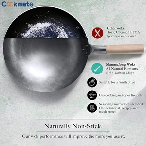 Không dính Trung Quốc Chảo Pan trên bán thép carbon woks & xào chảo với kim loại hoặc gỗ xử lý đồ nấu nướng - Product Image 4