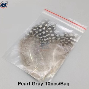 Plumes de dindon de Guinée de qualité supérieure pour la fabrication de mouches de pêche, plumes de hackle naturelles tachetées, matériaux pour la création de leurres de pêche à la mouche, hackle de dindon de Guinée, 10 pièces/paquet - Product Image 4
