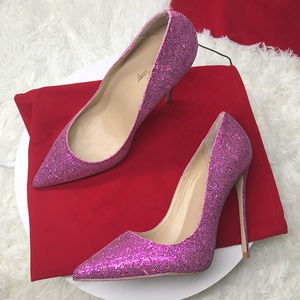 Wholesale Dropshipping Women's Purple Glitter Thin Heel Pointed Toe Slip-On Bridal <b>Shoes</b> Breathable Lightweight Autumn - Product Image 6