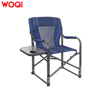 Chaise de Réalisateur Pliante Portable d'Extérieur avec Tablette, Chaise Pliante Respirante pour Camping en Voiture, Pêche et Pique-nique