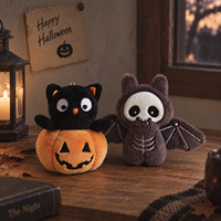 Porte-clés en peluche Halloween : Citrouille, Diable, Chauve-souris – Charme de sac mignon, pendentif animal en peluche de dessin animé, cadeau pour sac à dos et accessoire de sac à main