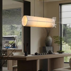 Lustre de style chinois pour salon de thé, long luminaire suspendu LED blanc pour restaurant zen, éclairage de comptoir de bar - Product Image 5