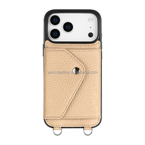 2025 nouveau produit en stock étui de téléphone à bandoulière en cuir véritable de luxe avec lanière pour 17 Pro Max - Product Image 1