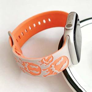 Forwelleny nuevo patrón de Halloween tallado <span class=keywords><strong>correa</strong></span> de silicona de dos colores para <span class=keywords><strong>Apple</strong></span> <span class=keywords><strong>Watch</strong></span> Series 11 10 Ultra <span class=keywords><strong>2</strong></span> 49mm <span class=keywords><strong>Correa</strong></span> pulsera - Product Image 3