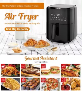 2024 hình dạng mới nóng bán 6.5L nhựa kỹ thuật số màu đen Nồi chiên không khí với góa phụ - Product Image 4