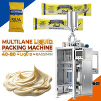 Machine d'emballage automatique verticale à double voie pour sachets de mayonnaise et de vinaigrette, machine d'emballage multi-voies pour liquides épais