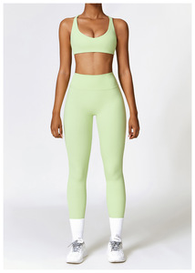 Completo <span class=keywords><strong>Sportivo</strong></span> Personalizzato da Donna, <span class=keywords><strong>Reggiseno</strong></span> <span class=keywords><strong>Sportivo</strong></span> <span class=keywords><strong>Rosa</strong></span> con Incrocio sulla Schiena e Leggings per Yoga - Product Image 6
