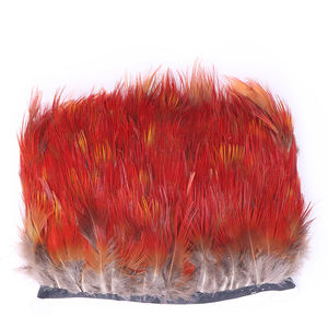 2-3,2 дюймов (5-8 см) натуральная желтая КРАСНАЯ ОТДЕЛКА перьев фазана для украшения костюмов - Product Image 2