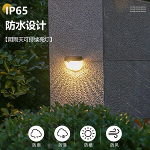 Lámpara Solar Semicircular para Cercas, Exterior, Impermeable, Decorativa para Jardín, Villa, Paisaje, Luz Nocturna - Product Image 3