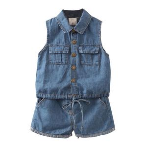 Gilet pour enfant en tissu denim et pantalon en jean de marque, combinaison pour enfants, nouveau modèle premium du fabricant chinois - Product Image 1