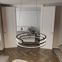 Lustre LED moderne en aluminium, or et noir, pour salon et chambre à coucher