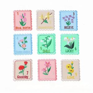 New Design Self <b>Sticker</b> Exquisite Embroidery <b>Flower</b> Stamp Patch Applique for Hat Clothes Phone case Decoration - Product Image 1