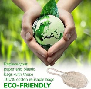 Wholesale Large Grocery Reusable Custom Logo Organic Cotton Mesh Shopping String <b>Net</b> Tote Bag for Supermarket - Product Image 3