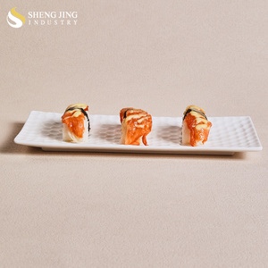 Assiette de service longue rectangulaire en céramique et porcelaine, <span class=keywords><strong>blanche</strong></span>, de luxe, écologique, classique, résistante au <span class=keywords><strong>micro</strong></span>-ondes, pour sushis - Product Image 5