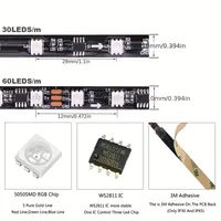 Guirlandes lumineuses LED intelligentes 24V, synchronisation musicale, changement de couleur RVB, longue portée, contrôle à distance par application, 8mm, IP65