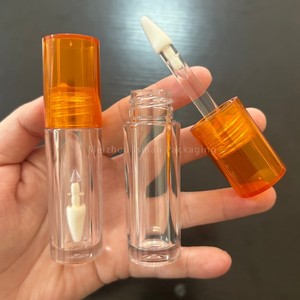 ISMAN Vente en gros de contenants transparents ronds pour <span class=keywords><strong>gloss</strong></span> à lèvres de 4 ml, couleur orange, avec un grand pinceau triangulaire, tube pour <span class=keywords><strong>gloss</strong></span> à lèvres, emballage personnalisé avec logo - Product Image 6