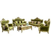 Canapé en tissu jacquard chenille de style européen, en bois massif sculpté et brodé, pour salon de style néoclassique français, 123
