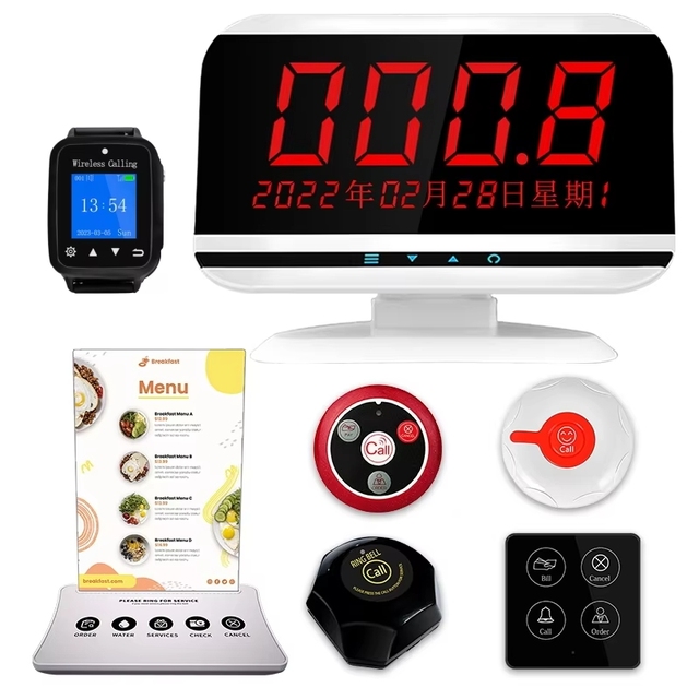 Wireless Guest Table Call Pager System for Restaurants Hotels Hospitals Cafes-Waiter Pager Receiver Beeper Vibration Feature