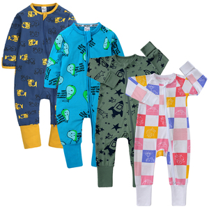 Pelele de bebé a rayas informal de verano para bebés, <span class=keywords><strong>pijama</strong></span> de bambú, ropa de bebé, bata, mameluco de burbujas para niñas - Product Image 1